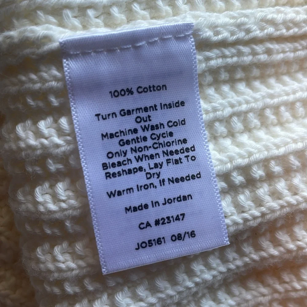 Talbots Mixed Stitch Sweater Ivory Indigo Blue